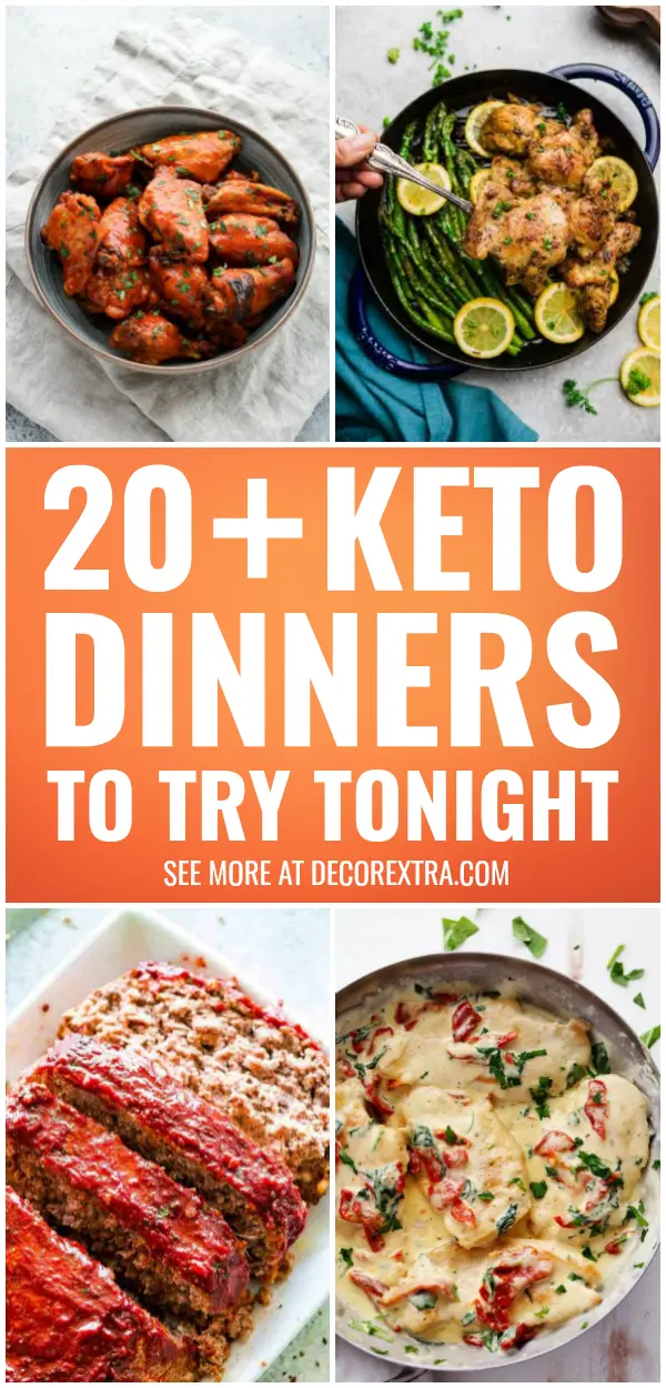 Keto Dinners: 20+ Low Carb Ketogenic Dinner Recipes to Try Tonight #keto #ketorecipes #lowcarb #ketodiet #ketogenic 