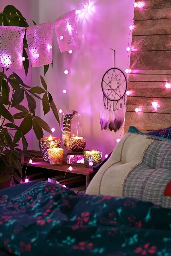 20+ Best DIY String Light Ideas For Your Home Decor, Pink Rose Shaped Lights