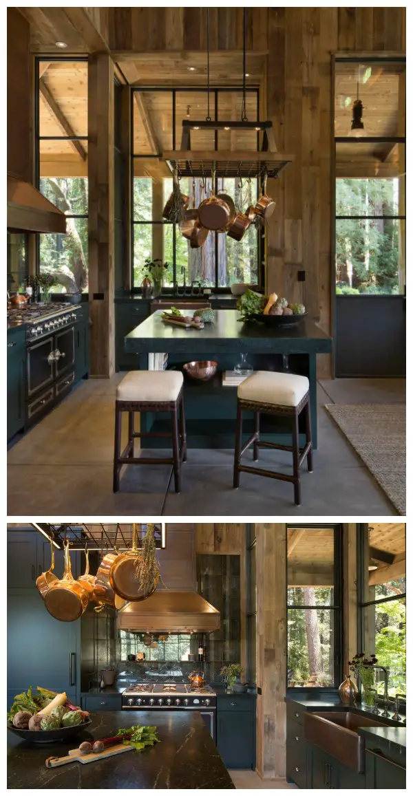 Farmhouse Kitchen Decor with Beautiful Kitchen Island and Mirror Tiles Backsplash 