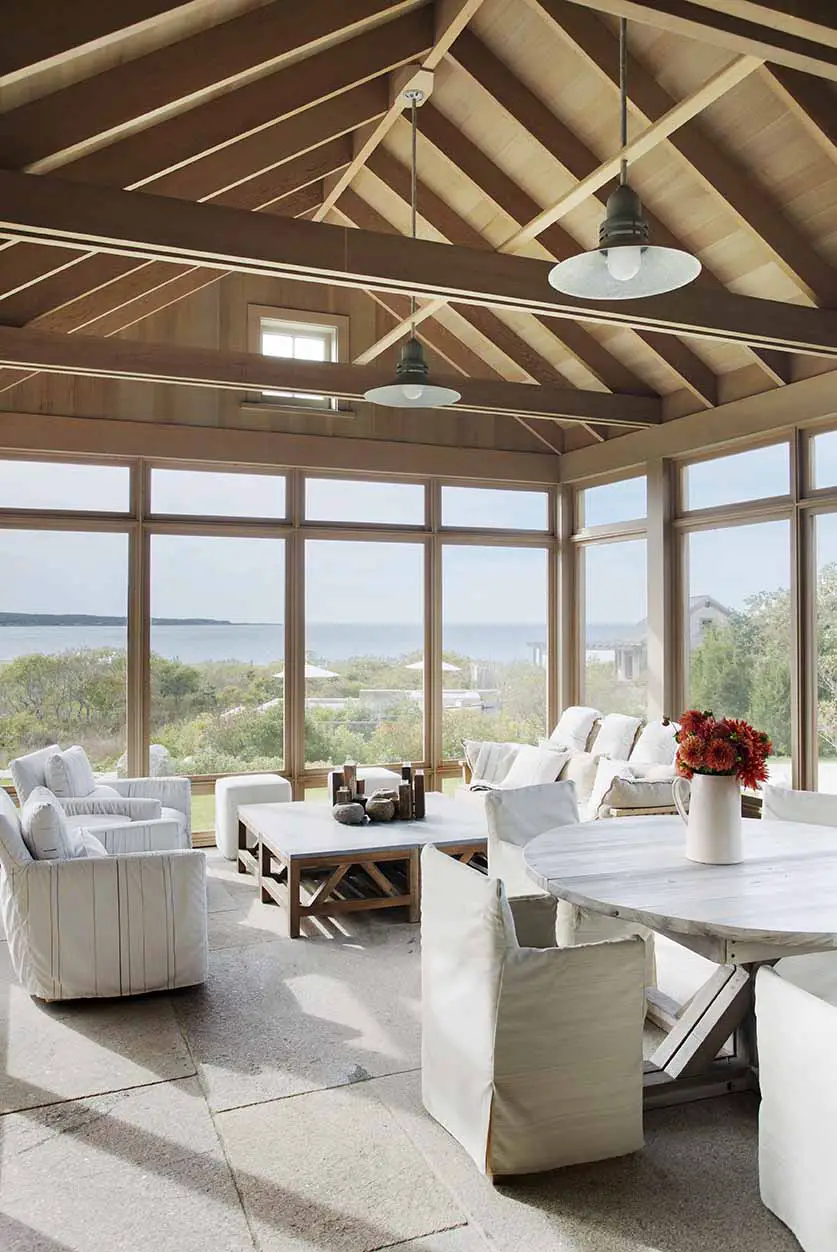 Living Space with View, Beach Barn House in Massachusetts
