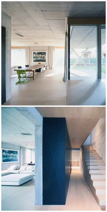 Minimalist House Villa Criss-Cross Envelope, Slovenia, Living Space, Dining Room